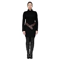 Women's Cashmere Blend Sweater Dress - Jessica - Black