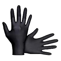 Raven SAS66518 SAS Safety Powder Free Examination Black Nitrile Gloves - 7 Mil Large