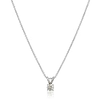 Amazon Collection 14k Gold Round-Cut Diamond Solitaire Pendant Necklace