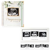 KeaBabies Inspire: Pregnancy Journal Memory Book and Sonogram Picture Frame - 90 Pages Hardcover Pregnancy Book - Trio Ultrasound Picture Frames For Mom To Be Gift - Pregnancy Planner