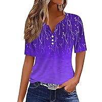 Womens Tops Short Sleeve Tunic Shirts Business Casual Blouses V Neck Work Dressy Tops
