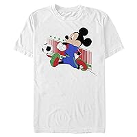 Disney Big & Tall Classic Mickey Italy Kick Men's Tops Short Sleeve Tee Shirt