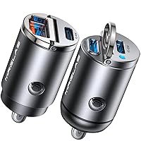 MRGLAS 2-Pack 90W USB C Car Charger, Super Mini Metal USB C Car Charger Fast Charging Adapter [PD+QC]&[Dual PD] Cigarette Lighter USB Charger Compatible with iPhone 15 14 Pro Max, iPad, Samsung S24