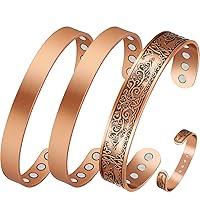 12X Strength Wide Copper Bracelet for Men Magnetic Bracelets for Men with Neodymium Magnets, Pure Copper Jewelry Cuff Bangle, Adjustable with Giftable Box, Original Design