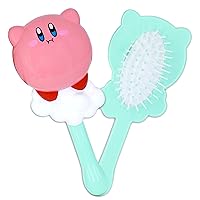 Cartoon Kirby Hair Brush Hair Combs with Mirror Travel Hair Brush Plastic Comb for Women Wet & Dry Curly Hair Vented Detangling Hair Brush Brush Detangler for All Hair Types Pink