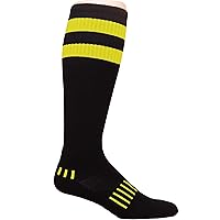 Black/Yellow Vintage 70's Stripes Athletic Soccer Knee-High Socks
