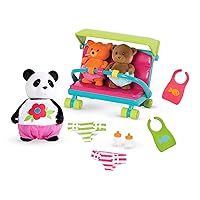 Li’l Woodzeez – 13Pcs Baby Sitter Playset – Miniature Dollhouse Furniture & Accessories – 3 Doll Figures Included – Pretend Play Toy – Gift for Kids 3+