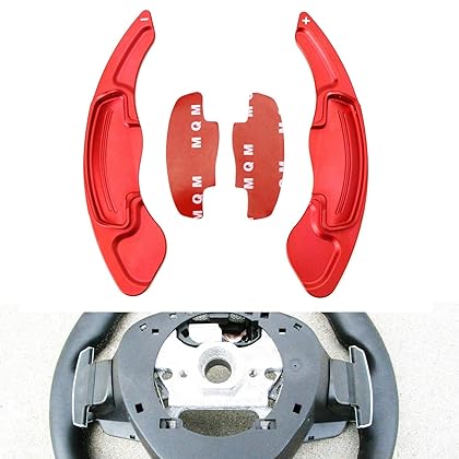 iJDMTOY Sports Red CNC Billet Aluminum Steering Wheel Larger Paddle Shifter Extension Covers Compatible with Honda Accord Civic Insight CR-V, Compatible with Acura 2009-2014 TL