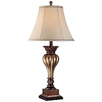 Regency Hill Senardo Traditional Table Lamp Vase Silhouette with Fluting and Floral Detail 30