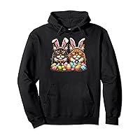 Cat Maine Coon Egg Hunting Easter Bunny Ears Farm Spring Pullover Hoodie
