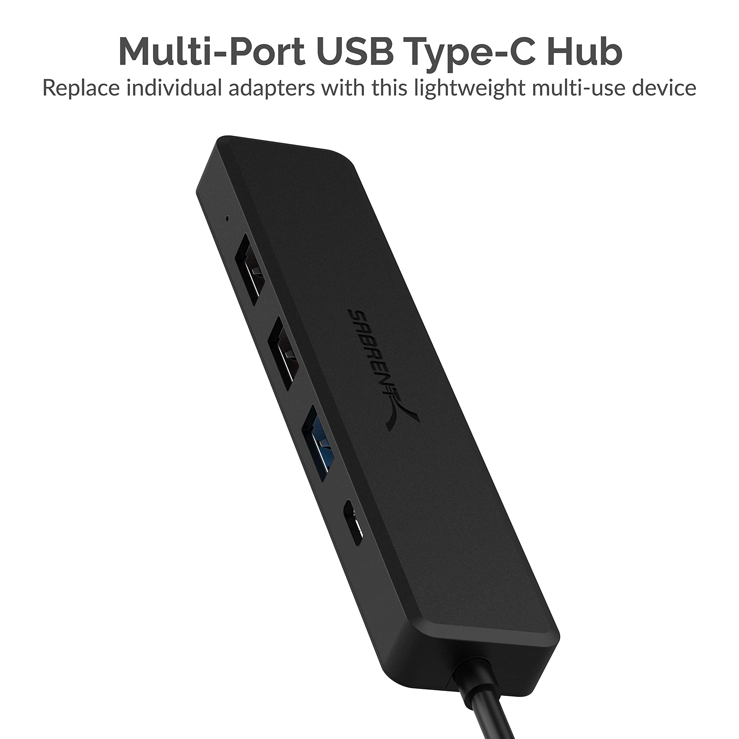 SABRENT Multi-Port USB C Hub with 4K HDMI | Type-C Power Delivery (60 Watts) Port | 1 USB 3.0 Port | 2 USB 2.0 Ports (HB-TC5P)