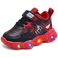 Kids Light Up Shoes Toddler Boys Girls LED Luminous Running Trainers Cartoon Mesh Breathable Sports and Walking Sneaker