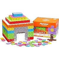 Mini Waffle Block Primary Color Large Construction Playset for Kids- 500 Interlocking Puzzle Pieces- Improves Fine Motor Skills- STEM/STEAM Building Montessori Toys for Boys and Girls Ages 3+
