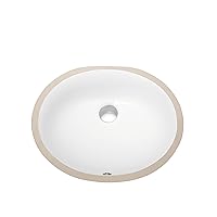 Dawn CUSN007A00 Under Counter Oval Ceramic Basin with Overflow, White