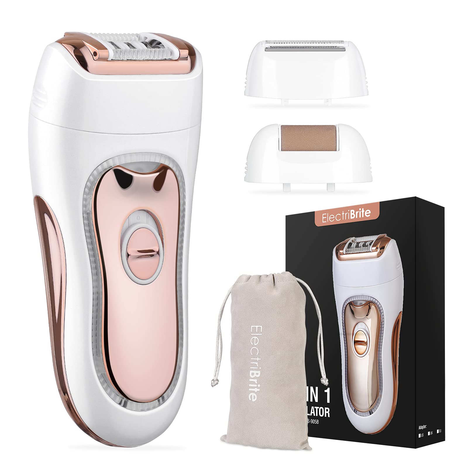Epilator for Women - 3 in 1 Epilators Hair Removal for Women with Lady Shaver and Callus Remover, Electric Tweezers Face Hair Remover for Legs, Bikini, Arms