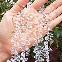 1 Strand Czech 12mm Faceted Teardrop Pear Briolette Crystal Pendant Drop Beads Crystal Clear (93-95pcs) for Jewelry Making CCT2-1