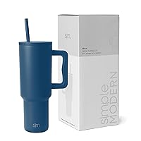 Simple Modern 40 oz Tumbler with Handle and Straw Lid | Insulated Reusable Stainless Steel Water Bottle Travel Mug Cupholder Use | Gifts for Women Men Him Her | Trek Collection | 40oz | Slumberland