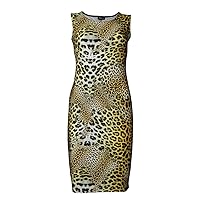 Classic Original Cheetah Leopard Wild Cats Animal Skin Printed Midi Bodycon Dress