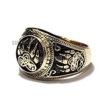 Original Design Brass Ring 5 Bear Paw Slavic Ring Brass Ring Bear Paw Signet SZ 6-15 US