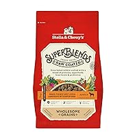 Stella & Chewy's SuperBlends Raw Coated Wholesome Grains Grass-Fed Beef, Beef Liver & Lamb Recipe with Superfoods, 3.5 lb. Bag