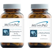 MethylPro 2-Product Set with B-Complex + 10mg L-Methylfolate for Energy, Mood + Immune Support + 2.5mg L-Methylfolate, 5-MTHF for Mood, Homocysteine Methylation + Immune Support (30 Capsules Each)