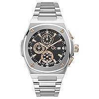 Watches Coussin Shape Mens Analog Quartz Watch with Stainless Steel Bracelet Y99001G2MF, Silver