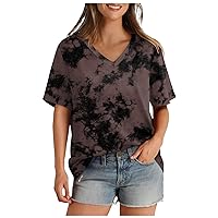 Casual Shirts for Women Trendy,Womens Short Sleeve Tunic Tops Summer Casual Crewneck Tshirt Blouse Business Work Tops