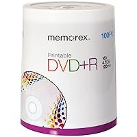 Memorex DVD plus R 16x 4.7GB 100 Pack Spindle Printable