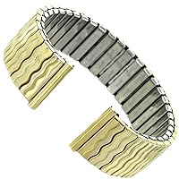 18mm Speidel Gold Wavy Link Stainless Steel Mens Expansion Band 682