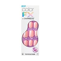 KISS imPRESS No Glue Mani Press-On Nails, Color FX, Satellite', Light Pink, Short Size, Squoval Shape, Includes 30 Nails, Prep Pad, Instructions Sheet, 1 Manicure Stick, 1 Mini File