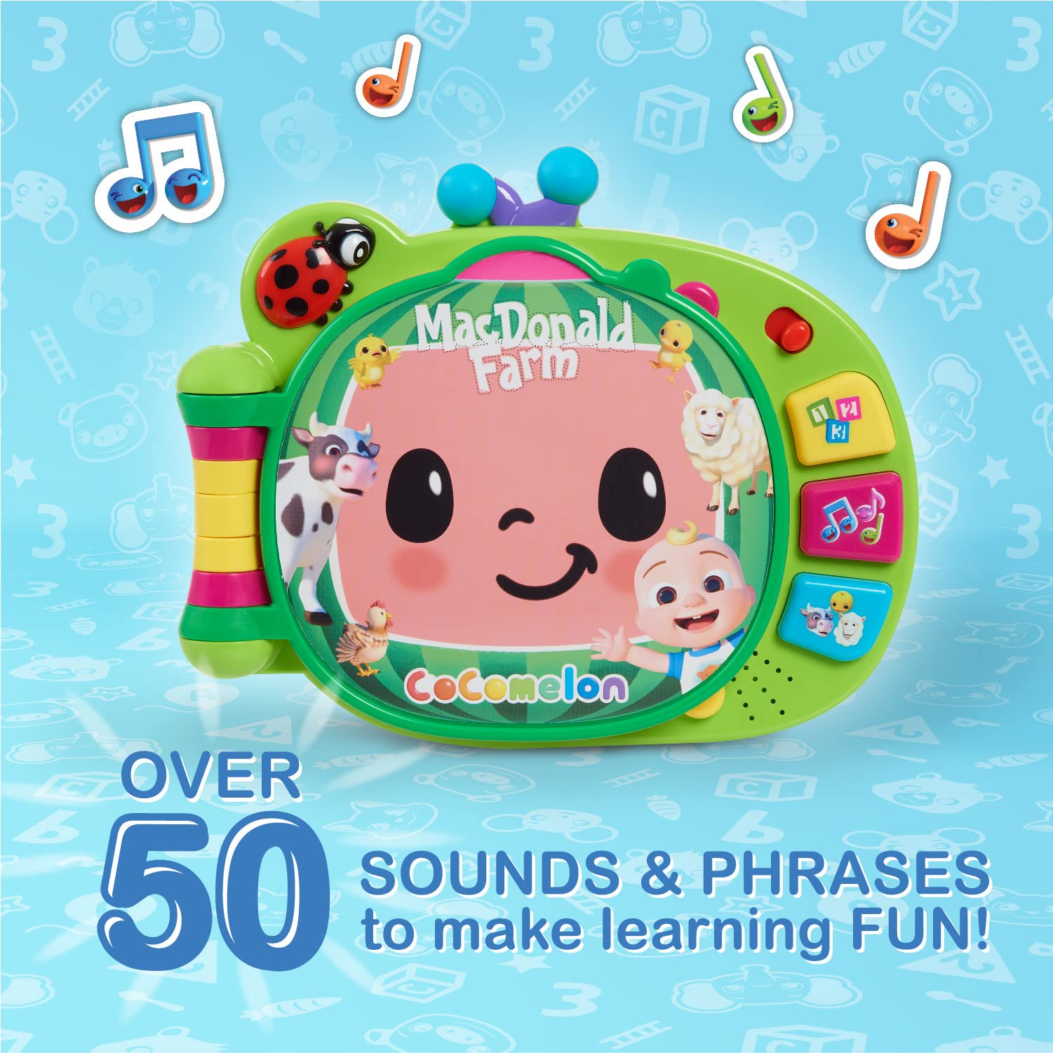 CoComelon Learning Book Interactive Toy for Toddlers with 3 Learning Modes, Music, 50 Learning Phrases, Officially Licensed Kids Toys for Ages 18 Month by Just Play