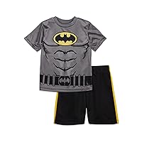 DC Comics Justice League Athletic Pullover T-Shirt and Mesh Shorts Outfit Set Toddler to Big Kid