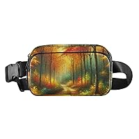 Cross Body Fanny Pack Autumn-forest-oil-painting Fashion Waist Packs Unisex Belt Bag