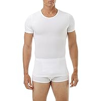 Underworks Mens Performance Cotton Compression Crew Neck T-Shirt - for Workouts, Slimming, and as Undershirt