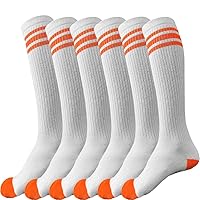 juDanzy 3 Pairs of Knee High Boys or Girls Stripe Team Tube Socks for Soccer, Basketball, baseball and Everyday Wear