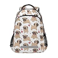 Funny Cartoon Pugs Puppies Backpacks Travel Laptop Daypack School Book Bag for Men Women Teens Kids