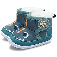 L-RUN Baby Boots for Infant Toddler Boys Girls Ankle Warm Suede Plush Lining House Slippers Little Kids Winter Shoes for Indoor Outdoor Walking