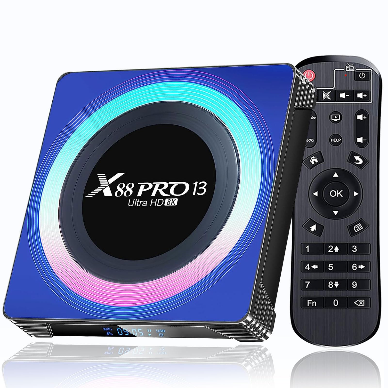 EASYTONE Android TV Box 13.0 X88 Pro-13 Android 13 TV Box 4GB RAM 32GB ROM,WiFi 6 8K/6K TV Box Android RK3528 Quad-Core 2.4/5.8GHz WiFi Bluetooth 5.0 USB 3.0 Android Box Smart TV Box【2023 Newest】
