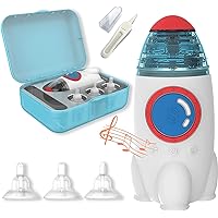 Electric Nasal Aspirator for Baby,Toddler,Ultra-Quiet Nose Sucker,Silicone Nose Suctioners for Babies,with 3 Nasal Sactions Tips 10 Smoonthing Songs and Light,Rocket Shaped,Gift for Infants