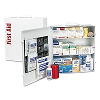 First Aid Only 90575 3-Shelf First Aid Kit for Businesses, ANSI B+ Compliant Metal First Aid Cabinet with Medications, 675 Pieces White