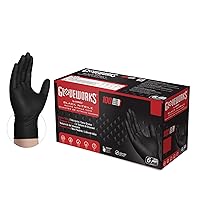 GLOVEWORKS HD Black Nitrile Gloves, 6 mil Nitrile Disposable Gloves, Latex Free Gloves Mechanics Gloves