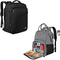 MATEIN Carry on Backpack, Extra Large Travel Backpack Expandable Airplane Approved Weekender Bag, Lunch Backpack, Insulated Cooler Backpack Lunch Box Laptop Backpack with USB Port