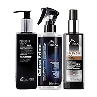 TRUSS Night Spa Hair Serum Bundle with Deluxe Prime Hair Treatment and Day By Day Heat Protectant Spray