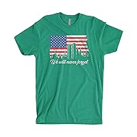 Threadrock Men's We Will Never Forget 9/11 T-Shirt