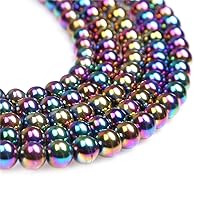 8mm Round Multicolored Hematite Gemstone Beads for DIY Jewelry Making 15