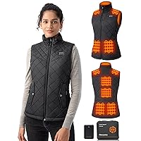 Quilted Heated Vest Women with Battery Pack 16000mAh 7.4V, Warming Heated Vest for Women, Smart Women's Heated Vest