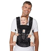 Ergobaby All Carry Positions Breathable Mesh Baby Carrier Newborn to Toddler with Enhanced Lumbar Support & Airflow (7-45 Lb), Omni Breeze, Onyx Blooms