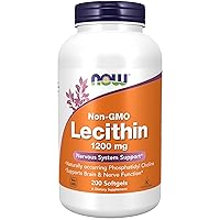 NOW Supplements, Lecithin 1200 mg with naturally occurring Phosphatidyl Choline, 200 Softgels