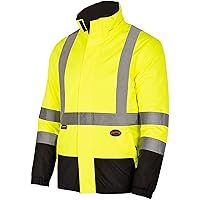 Reversible Safety Jacket – Men and Women’s Breathable Waterproof Rain Jacket - Hi-Vis Yellow - StarTech Reflective Tape