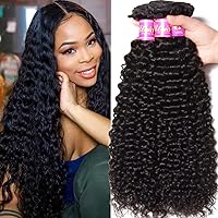 Unice Hair Malaysian Curly hair 4 Bundles 100% Unprocessed Human Remy Hair Weft Extensions Natural Color (16 18 20 22inch)